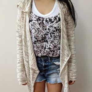 Long Fringed Cream Cardigan